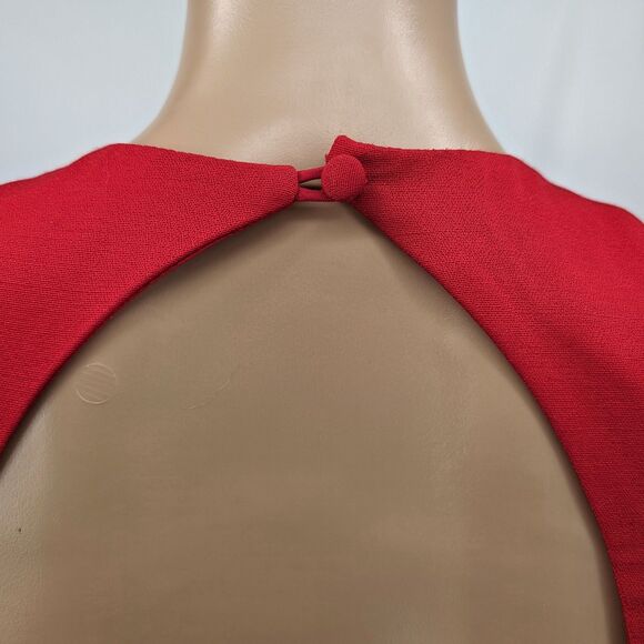 Vintage 1990s Faviana Prom Gown Red Maxi Dress Beaded Siren Pageant Size 3 - Picture 8 of 9